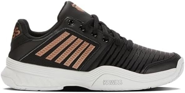 K-Swiss Women's Court Express Tennis Shoe, Black/White/Rosegold, 6 M