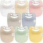 8-Pack Organic Baby Bibs for Girls,