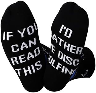 ZJXHPO Disc Golf Crew Sock Golf Gift I'd Rather Be Disc Golf Novelty Sock For Disc Golf Lover Player (C-read Disc Golf)