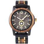 BOBO BIRD Mens Wooden Watch Date and Week Multi-Functional Display Lightweight Quartz Wrist Watches with Safty Clasp for Men Come with Gift Box (Dark Brown)