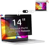 BlueSwan Magnetic Privacy Screen Filter Compatible for MacBook Pro 14 inch (M2 Pro /M2 Max /M1 Pro /M1 Max), Ultra-thin Removable Anti-Glare Laptop Screen Protector + Privacy Camera Cover