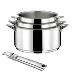 Cuisinox C61400WX13W23 Eclipse Set of 3 Saucepans 16/18/20 cm Stainless Steel with Handle