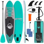 Serene Life SereneLife Premium Inflatable Stand Up Paddle Board (6 Inches Thick) with SUP Accessories & Carrying Storage Bag, Aqua