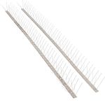 Bird Blinder Stainless Steel Bird Spikes - 10cm Wide Bird Deterrent Kit for Pigeons, Seagulls & More - 10m Wide Coverage - Pigeon Repellent Metal Fence Spikes - Roof Defender with Self-Adhesive Strips