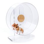 Niteangel Silent Hamster Exercise Wheel - Dual-Bearing Quiet Spinning Acrylic Hamster Running Wheel for Hamster Gerbils Mice Degus Or Other Small Animals (Medium - Wider Version)