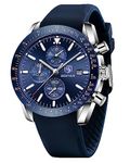 BY BENYAR Watch for Men Analog Quartz Chronograph Waterproof Luminous Designer Mens Wrist Watches Business Work Sport Casual Dress Watch with Silicone Strap Elegant Unique Gifts for Men