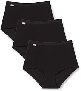 Playtex Pack bragas altas de algodón elástico cómodo, invisible y femenino Mujer x3, Negro, M