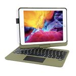 Synchro iPad Keyboard Case for iPad 2018 (6th Gen) - iPad 2017 (5th Gen) - iPad Pro 9.7 - iPad Air 2&1-360 Rotatable - Wireless/BT - Backlit 7 Colours - Case with Keyboard for iPad OS