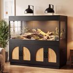 BELNEST 120 Gallon Reptile Terrarium Tank and Storage Cabinet, Black
