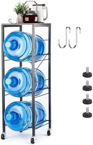5 Gallon Water Jug Holder Water Bottle Organizer with Storage Shelves, 3-Tiers Reinforced X-Shape Design 5 Gallon Water Bottle Holder Water Jug Stand, Water Jug Rack for Kitchen Living Room Office