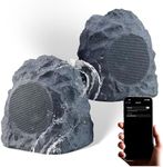 iHome Outdoor Rock Bluetooth Speakers - Wireless, Waterproof, Garden Speakers with 20W Peak Power, Easy Setup, TWS Linking, Long Battery Life for Patio, Pool, Landscape