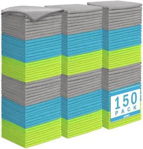 AIDEA Microfiber Cleaning Cloth-150PK, Soft Microfiber Towels for Cars, Absorbent Cleaning Rags, Lint-Free Streak-Free Wash Cloths for House, Kitchen, Window(12in.x12in)