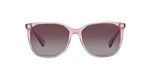 Ralph by Ralph Lauren Women's Ra5293 Sunglasses, Striped Purple/Violet Polarized, 56 mm