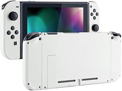 eXtremeRate DIY Replacement Shell Buttons for Nintendo Switch, White Back Plate for Switch Console, Custom Housing Case with Full Set Buttons for Joycon Handheld Controller [Only Shell, NO Console]