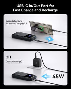 INIU 65W Power Bank 20000mAh – USB-C Portable Charger for MacBook, iPhone, Samsung