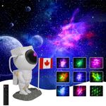 Astronaut Galaxy Projector Night Light, KIKILIVE Galaxy Light Projector for Bedroom, with Canada Flag, Remote Timer and 360°Adjustable, Gift for Baby Kids Adults Party Home Decor Game Room