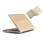 RUBAN Case Compatible with MacBook Pro 13 inch 2012 2011 2010 2009 Release A1278, Plastic Hard Case Shell and Keyboard Cover for Older Version MacBook Pro 13 Inch with CD-ROM (Gold)