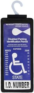 Yuoyar Ultra Transparent Handicap Placard Holder for Auto - Durable Placard Holder for Disability Parking with Large Hanger (1Pcs Black)