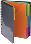 Smead Project Organizer, 24 Pockets, Grey with Assorted Bright Tabs, Tear Resistant Poly, 1/3-Cut Tabs, Letter Size (89206)