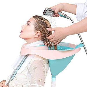 DECMAY Hair Sink, Portable Foldable Plastic Mobile Shampoo Sink with Cap and Water Pipe for Pregnant Women Disabled Elderly Children Hairdressing