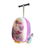 Flyte Scooter 2-in-1 Suitcase Scooter Kids – Kids Ride on Suitcase, Easy-Glide Wheels, Ride on Luggage, 18-Inch, 25 Litre Capacity for Boys and Girls Aged 3+, Light Up Wheels – Luna The Unicorn
