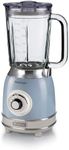 Ariete Vintage 58305 Glass Jug Blender, 1000W, 1.5 Litre Capacity Glass Jug, 4 Speeds + Pulse, Ice Crush Function, Anti Slip Feet, Stainless Steel Blades, Blue