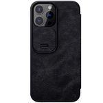 E-Sell Enterprise, Nillkin Qin Pro Series Flip PU Leather Case for Apple iPhone 13 Pro Max (6.7�Inch) Slide Camera Protection,Durable Shockproof Cover with Card Slot Case for iPhone 13 Pro Max (BLACK)