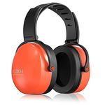 Ear Defenders, Noise Reduction Earmuffs with Soft Foam Ear Cups, Hearing Protection 31dB Highest SNR, Adjustable Noise Cancelling Ear Muffs for Shooting, Hunting, Mowing, DIY, Brown with Carrying Bag