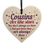 RED OCEAN Cousin Heart Plaque Wooden Cousin Birthday Card Male Female THANK YOU