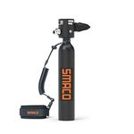 SMACO Mini Scuba Tank 0.5L Portable Scuba Diving Tank Support About 6 Minutes Underwater Breathe, Scuba Diving Cylinder with 0.5L Capacity 3000Psi/200Bar Maximum Pressure for 33 ft Depth Diving, Black