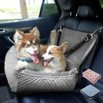 PALAMIL Dog Car Seat for Large/Medium Dog or 2 Small Dogs, Multi-Function-Dog Car Back Seat can be Converted into Dog Travel Bed or Dog Sofa Cushion, with Peepads and Blanket, Detachable & Washable…