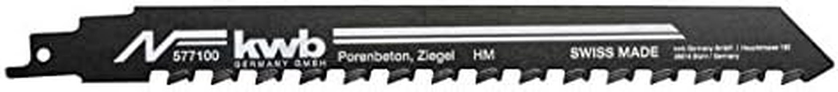 kwb Reciprocating saw blades for stone processing, carbide carbide teeth, high-alloy steel, stable tooth connection and blade geometry, 1/2 inch universal shaft, 240 mm blade length