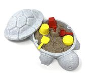 Munnygrubbbers - Mini Desktop Turtle Sand Box - 6 x 6 in - Stress Relief - Includes Soft Moldable Play Sand and Mini Tool Accessories - Novelty Gift - Desktop Decor - Zen Garden - (Marble)