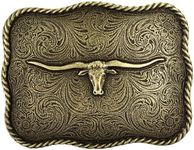 Western Cowboy Belt Buckle - Texas Bull Skull Belt Buckle for Men women