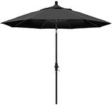 California Umbrella GSCU908302-F32 9' Round Aluminum Market Umbrella, Black Pole, Black Olefin