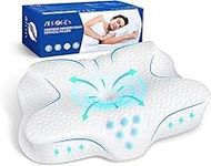 zibroges Cervical Pillow, Memory Foam Pillow for Neck Head Shoulder Pain Relief Sleeping Supports Your Head, Cooling Ergonomic Orthopedic Contoured Neck Bed Pillow for Side, Back and Stomach Sleepers