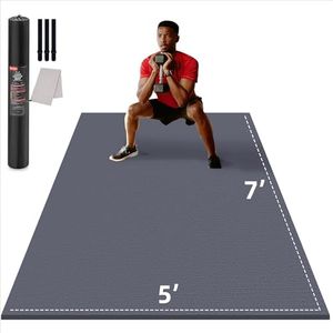 GymCope Large Exercise Mat for Home Workout,12‘x6’/10'x6'/9'x6'/8'x6'/7'x5'/6'x4' (7mm) Extra Thick Workout Mat, High-Density Gym Mat for Cardio, Jump Rope, MMA, Weights (Shoe-Friendly)