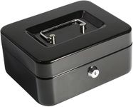 KEETOZ Metal Cash Box | Money Safe Box With Lock | Cash Box | Cash Petty For Home Office Shop Money Cash, Multi-colour -8 inch