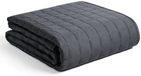 YnM Weighted Blanket, 100% Oeko-Tex Certified Cotton Material with Premium Glass Beads (Dark Grey, 122CM x 183CM 6.8kg), Suit for One Person Use on Twin & Full Bed
