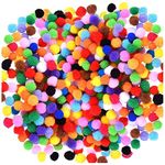 Lakeer Assorted Pom Poms, Pompoms 2 CM Thick Pack of 100 pcs for Hobby Supplies and DIY Creative Crafts Decorations