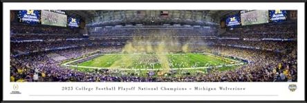 Michigan Wolverines, 2023 CFP National Champions - 40.25x13.75-inch Standard Framed Print by Blakeway Panoramas