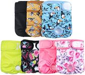 Qiny Washable Dog Diapers (7 Pack), Durable Doggie Diapers, Premium Female Dog Diapers (L Pattern C) YMG001 YMG