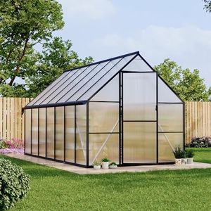 GarveeLife 8 ft x14 ft Aluminum-Framed Polycarbonate Greenhouse, Heavy Duty Polycarbonate Greenhouse with Quick Setup Structure and Roof Vent, Large Enhanced Aluminum Green House Kit for Outdoors