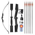 Supernic Archery 40LBS Recurve Bows Archery Set Survival Longbow for Recurve Bow Target Practice Outdoor Hunting Archery Carbon Arrows and Armguard and Finger Tab