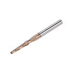 sourcing map Tapered Ball Nose End Mill, TiSiN Coated Solid Carbide 2 Flute Spiral Milling Cutter, 1mm Radius, 2mm Diameter, 4mm Shank, 50mm Length, 5.6 Degree Angle