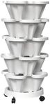 Noveden 5 Tier Stacking Planter Vertical Garden - Easy to Assemble, Anti-tip Stability, 45cm