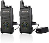 Retevis RT22S Walkie-Talkies Rechargeable,Small Walkie Talkies for Adults,VOX Alarm Channel Signal Display,Compact Two Way Radios for Family Community Gift Skiing(2 Pack)