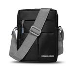 DEIN KLEIDER Nylon Sling Cross Body Travel Office Business Messenger one Side Shoulder Pouch Bag for Men and Women (Black)