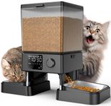 oneisall 5L Automatic Cat Feeder with Timer for 2 Cats, Knob Model Automatic Feeders for Cats Dogs, Automatic Memory 10s Voice Recordings Dry Food Timed Cat Feeder