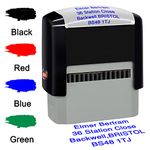 Personalized Stamp 47x18mm Custom Self-Inking Business Address Rubber Stamps Up to 4 Lines-4 Color and Font Choices